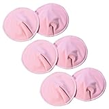 nunona 布 の 母乳パッド お買い得！6枚入 オーガニック コットン 100％ 防水布つき かぶれにくくムレにくい【4層・13cm】 [シャーベットピンク]