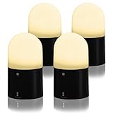 【4個セット】ottostyle.jp 屋外から室内にも使える LEDセンサーガーデンライト 丸型 電球色 (約)幅12cm×奥行12cm×高さ20.5cm