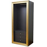 ライフスタイリングショップ ラック 引出 ワードローブ ゴールドフレーム 洋服掛け 幅80×高さ180cm LS-604