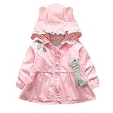 Mangjiu 秋服 カジュアル かわいい 鹿 子ども服 ウインド ブレーカー 女の子 かわいい お出かけ キッズ コート (11, ピンク)