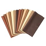 PATIKIL 綿生地バンドル 14個8 x 8" ファットクォーターソリッドカラープリカット生地スクエア 裁縫パッチワークキルティングDIYクラフト 茶色