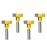 Fityle 4点セット Tスロット ルータビット シャンク8mm チゼル 超硬カッター 木工用 耐久性