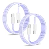 明誠 USB Type C ケーブル【2本セット 3M+3M】USB-C to C PD60W 充電ケーブル 3A 急速充電 USB2.0 高速データ転送 ナイロン編み 超高耐久 断線防止 iPhone 16e 16 15 Pro Max Plus MacBook iPad Pro Galaxy S25 Xperia などタイプc機種対応 (パープル)