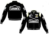 2017 Jimmie Johnson Lowe 's NascarメンズブラックTwillジャケットby JH Design