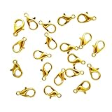 カニカン金具 パーツ ハンドメイド アクセサリー 留め具 金具 DIY ネックレス ブレスレット 制作用 接続金具 (ゴールド, 12mm 100個)
