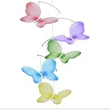 バタフライモバイル渦巻きナイロンメッシュButterflies Mobilesデコレーション装飾赤ちゃん保育園寝室ガールズ部屋天井装飾誕生日パーティーベビーシャワーベビーベッドモバイル赤ちゃんモバイル