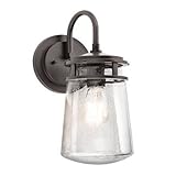 Kichler Lighting 49445AZ Lyndon 1-Light 15-Inch Outdoor Wall Lantern, Architectural Bronze Finish wi