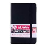 ターレンス アートクリエーションスケッチブック 絵を描く手帳 9×14cm 黒 厚み140G/・ 細目 中性 80枚綴じ T9314-001M 407137
