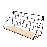 FantasyRe_JP ウォールシェルフ 飾り棚 壁付け棚 収納棚 キッチンラック キッチン収納 調味料収納 小物ラック おしゃれな木棚 台所用 ウォールラック 食器棚 簡易棚 耐荷重20kg (ブラック)