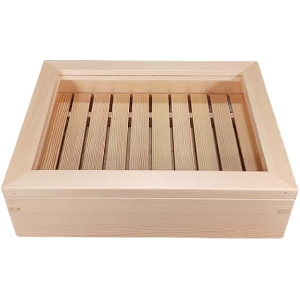 Amazon｜ヤマコー 日本製 ネタ箱 (中) 目皿・木製蓋付 37.5×29×7.7cm 