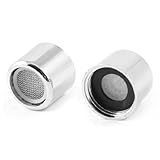 uxcell 節水泡沫器　泡まつキャップ　蛇口フィルター　水タップフィルターノズル　メススレッド　シルバートーン　2個いり 19mmエンド直径