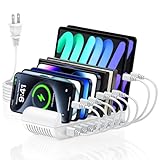 USB充電ステーション 8ポート 65W 【4*PD&4*USB A】卓上充電スタンド 複数 スマホ充電スタンド 8台同時充電 PSE認証済 複数台対応 Android/iPhone/iPad/kindle/タブレット/PSP 仕切り板 間隔調整可能 収納便利 卓上 ホワイト