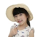 春夏 可愛い赤ちゃん帽子 ベビー 帽子 つば広ハット 赤ちゃんキャップ 子供 ハットキッズ 日よけ UVカット女の子 ベビー用ハット サイズ調整可能 ベージュ