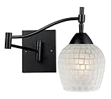 Elk 10151/1DR-WHT Celina 1-Light Swing arm Sconce In Dark Rust with White Glass [並行輸入品]