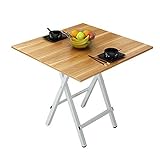 Soges テーブル折りたたみデスク 食卓 簡単にトッププル チークカラー 80*80cm 正方形を運ぶために