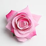 Kesoto 10個　フラワーヘッド　ローズ　バラ　薔薇の花　造花　カラフル　人工ベルベット　装飾　全７タイプ選べる - ピンク