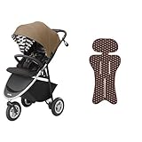 【セット買い】 アップリカ ベビーカー Smooove AC (スムーヴ) オリーブストライプ + さらっとマット ビタードットBR 純正リバーシブルタイプ