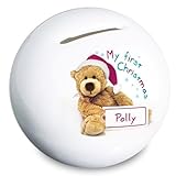 Personalised Teddy My First Christmas Moneybox by C.P.M.