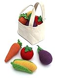 Cheengoo有機竹カギ針編みのバッグVeggie Rattlesのセット4