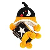 冬のベビーキッズ暖かいイヤーマフ帽子スカーフ快適なぬいぐるみ通気性のベストギフトセット - ブラックキャップ