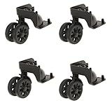 Dolity スーツケース用 交換ホイール デュアルローラー 車輪部品 取替え 4ピース入り ブラック