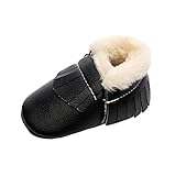 ユニセックスベビー新生児冬のアンチタッセルスノーブーツカジュアルファーストシューズをスリップ (6-12ヶ月, ブラック)