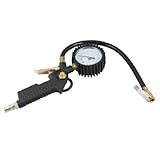 uxcell エアチャックガン　エアーゲージ　自動車タイヤの気圧計　グリップ ホース　ブラック