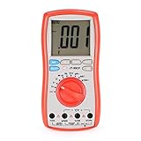 JT-99CFハンドヘルドデジタルマルチメータAC / DC 1999年電圧測定オーム温度周波数ダイオード連続性試験機（色：グレーおよびレッド）