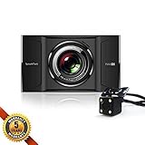 SplashETech FX50D Dual-Lens Ultrathin 4" Screen Dash Cam, 170°+ 110°Angle, WDR Super Night Vision, F