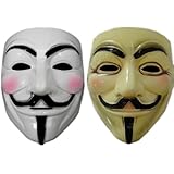 アノニマス ガイ・フォークス ホワイト＆イエロー2個セット マスク コスチューム用小物
