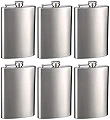Top Shelf Flasks Stainless Steel Hip Flasks, 8 oz, Set of 6 by Top Shelf Flasks