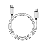 USB Type C to Type C ケーブル 2m 60W/3A急速充電 iPhone 16 充電ケーブル 高速データ転送 高耐久ナイロン USB C to USB C iPhone 16/15/Pro/Plus/ProMax/MacBook/iPad Pro/Air/Galaxy/Xperia/Pixel等タイプC機種対応(2m、シルバー)