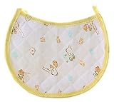 Nice Days（ナイス　ディズ）　ベビービブ　よだれかけ　丸型防水　コットン　一枚入り (イエロー)