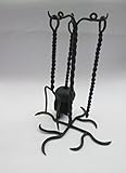 IRONMONGERY WORLD Hand Forged Fireside暖炉コンパニオンツールセットブラックCoalログFires by ironmongery世界