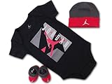 (ジョーダン)Jordan ベビージョーダン 3点セット (0-6M(0～6ヶ月), 黒赤ダークグレー) [並行輸入品]