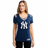 MLBマジェスティックレディースDraft MeショートスリーブVネックTシャツ( Large ,ニューヨーク・ヤンキース)