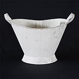 カルチベーター ブリキ アンティークホワイト 楕円耳付 L 27cm