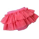 やわらかチュールスカート ブルマ スカート Wフリル ホットピンク地 (ホットピンクチュール)