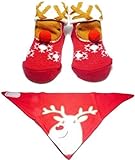 Reindeer Bandana Bib & Socks 0-6 Months by Soft Touch [並行輸入品]