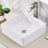 【混合水栓付き】UrchoiceLtd 洗面ボール おしゃれ 洗面ボールセットSトラップ 床排水セット 蛇口 洗面ボウル 手洗い鉢 洗面台 洗面鉢 手洗い器 洗面器 洗面所 洗面台セット 置き型 トイレ キッチン 洗面台 陶器 和風 洋風-四角形S排水セット②