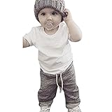 AmazingDeal 子供服 女の子 短袖 春秋 夏装 ルームウェア 無地 上下セット2点 綿製品 衣装 シンプルで可愛い (80（６-９ヵ月）)