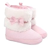xilaluベビーガールズリボン付きKeep Warmソフトソール雪ブーツソフトベビーベッド幼児用靴 カラー: ピンク