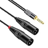 ipovoq xlr 4.4 mm 変換 ケーブル 4.4 mm to dual xlr 4.4mm バランスケーブル 1M 4.4 mm 5 極 変換 xlr cable xlr キャノン オーディオ ケーブル 1メートル (4.4mm xlr オス x2)