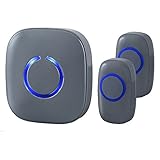 SadoTechモデルCX Wireless Doorbell with 1プラグイン受信機と2リモートボタンオペレーティングat over 500-feet範囲with over 50チャイム、電池