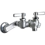 Chicago Faucets 305-RCF Wall Mount Service Sink Faucet with Adjustable Centers, Rough Chrome [並行輸入品]