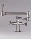 Jaclo 1020-W-PSS Articulated Dual Swivel Spout Faucet with White Ceramic Lever, Polished Stainless S