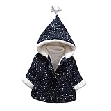 2色　星　プリント　秋冬　防寒　加絨　暖かい　フード付き　コート/アウター/上着　ベビー服　女の子 赤ちゃん服　幼児　子供服　女の子 長袖　４サイズ　キッズ服　満月/出産祝い/プレゼント80CM－90