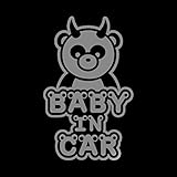 パンダ Baby in car カッティングステッカー シルバー 銀