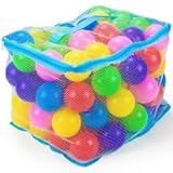 100ジャンボ3 " "マルチカラーソフトBall Pit Balls w /メッシュケースおもちゃクリスマスギフト