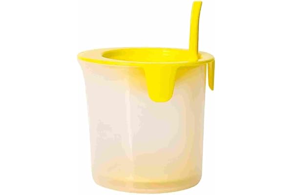 [ジルズプロダクツ] 小型手動泡立て器、卵白を簡単に分離でき、お手入れも簡単、ベーキング用泡立て器（8.5 x 8.5 x 11.2 cm）、黄色、家庭でのベーキングに適しており、少量のクリームを泡立てることができ、小規模な製菓にも適しています